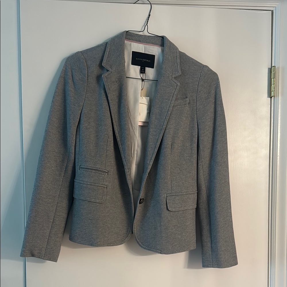Banana Republic Gray Blazer Classic Tailored Suit Jacket